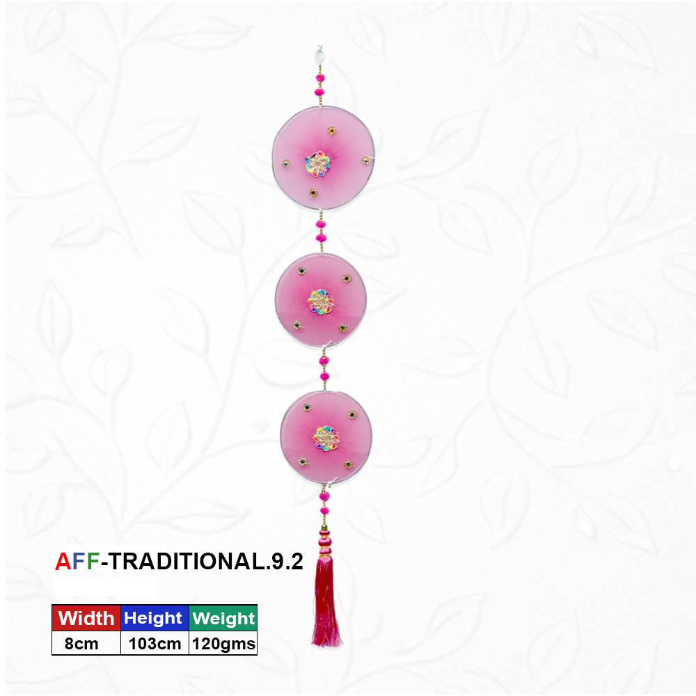 Artificial Traditional Triple Mandala Dark Pink Hanging