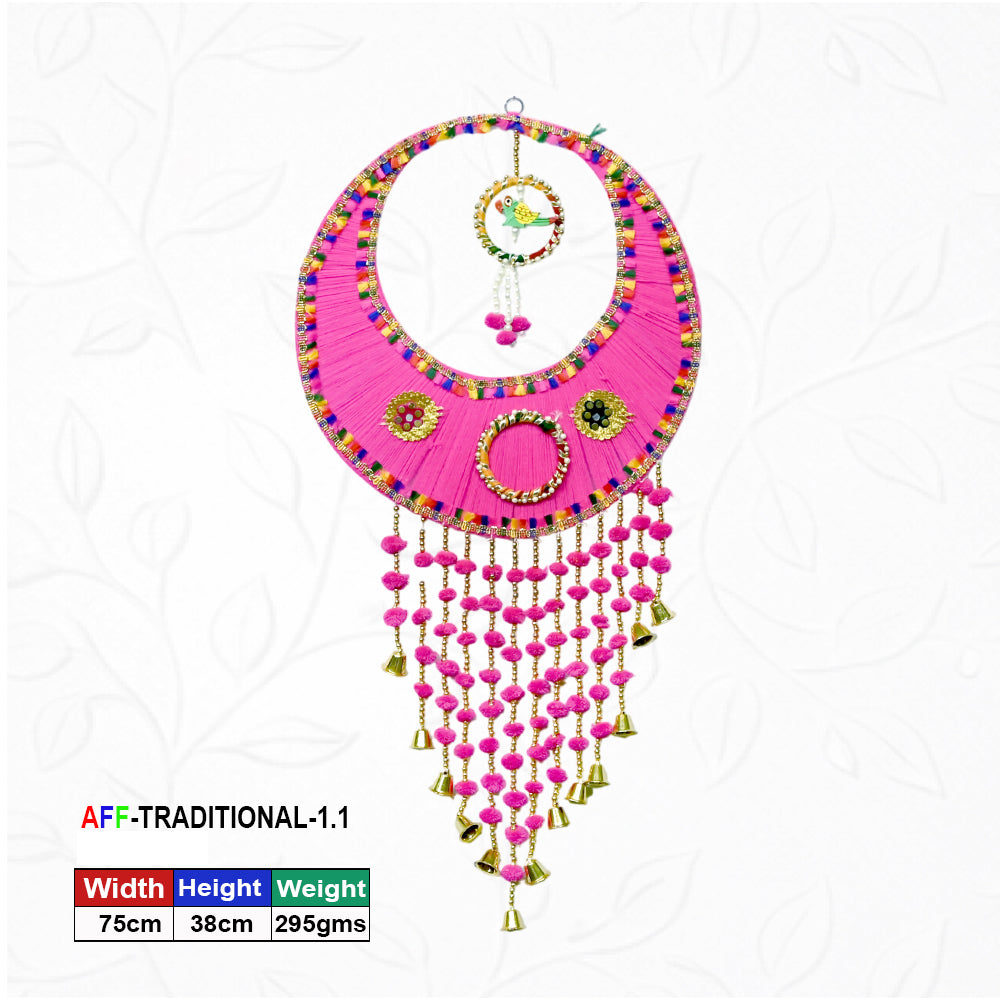 Artificial Traditional Crescent Moon Pink Hanging