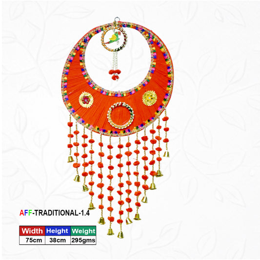 Artificial Traditional Crescent Moon Red Hanging