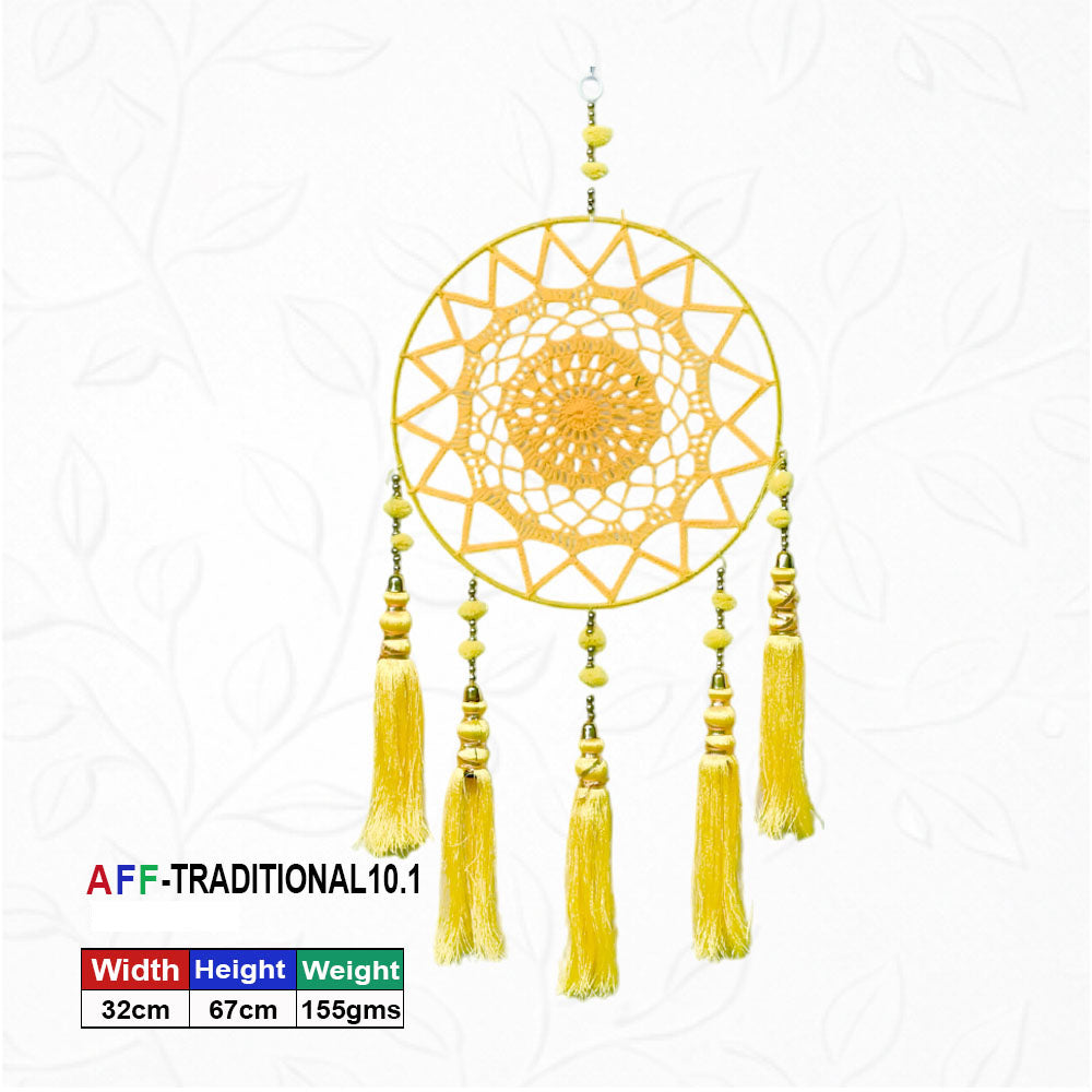 Artificial Traditional Radiant Saffron Dreamcatcher