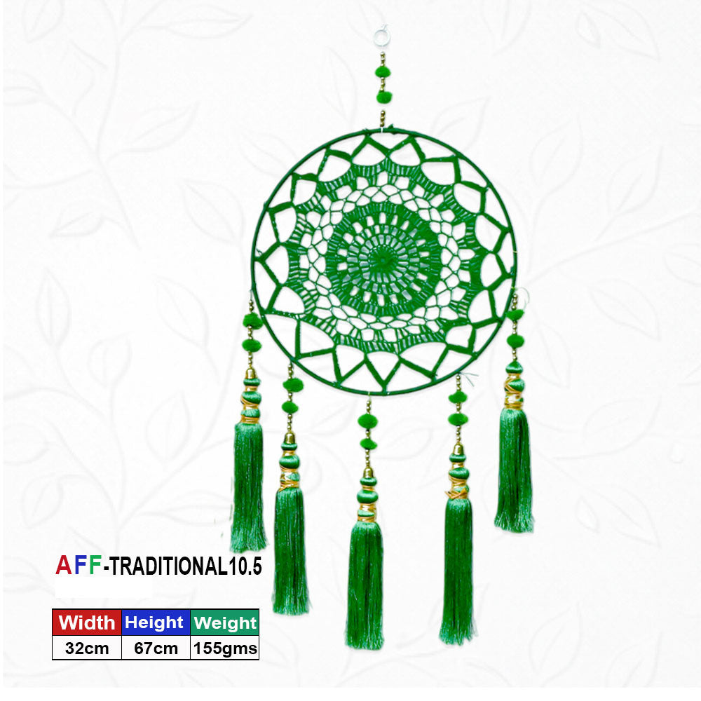 Artificial Traditional Radiant Dark Green Dreamcatcher
