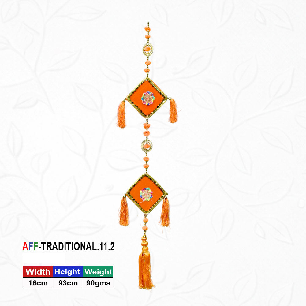 Artificial Traditional Crimson Diamond Orange Hanging