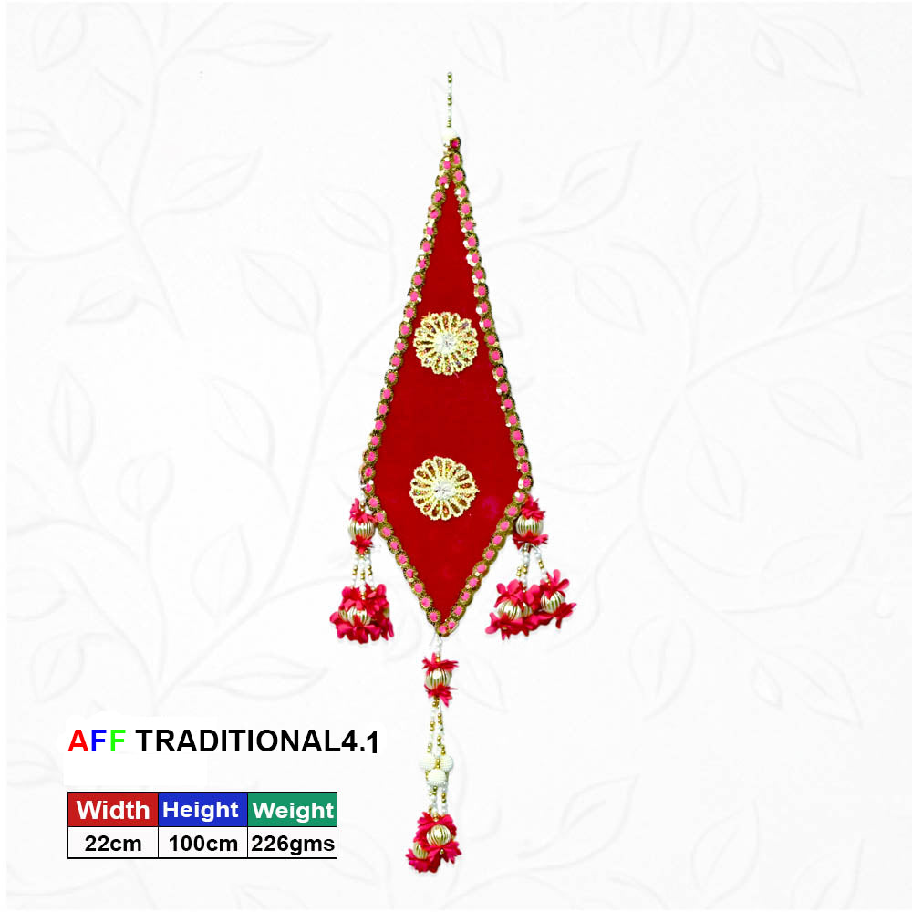 Artificial Traditional Velvet Diamond Red Hanging