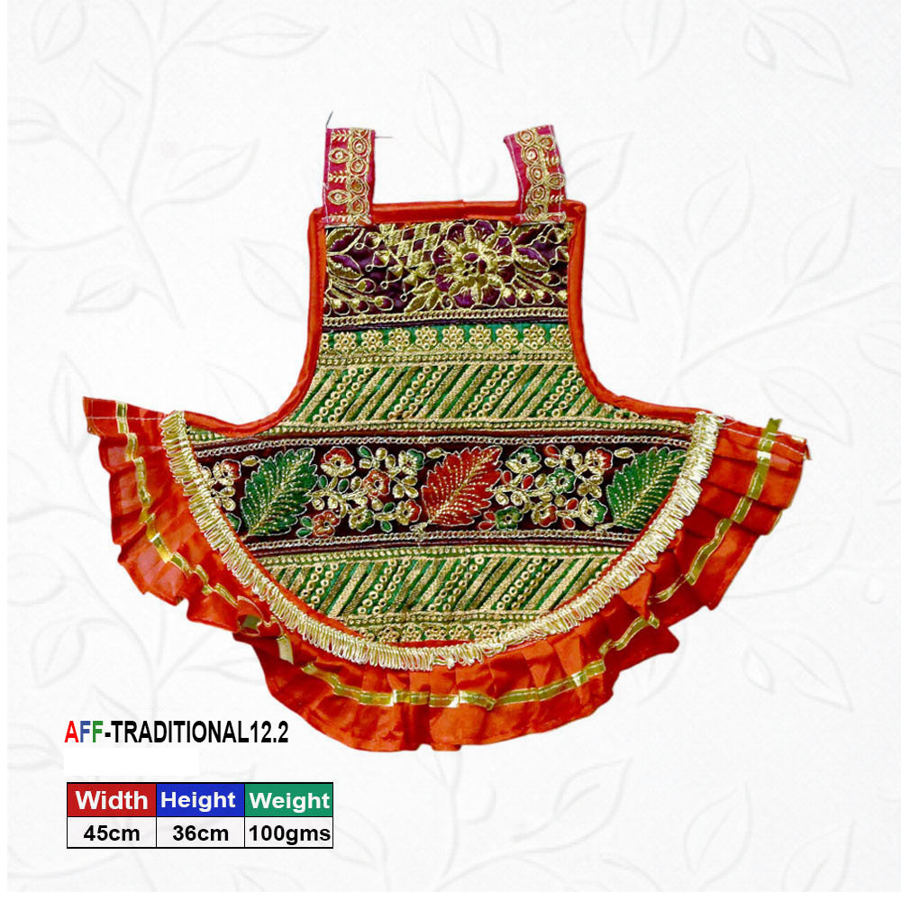 Artificial Traditional Embroidered Hanging Red Fan