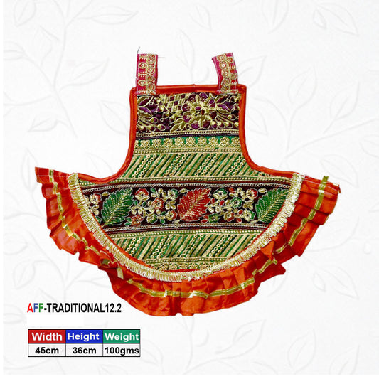 Artificial Traditional Embroidered Hanging Red Fan