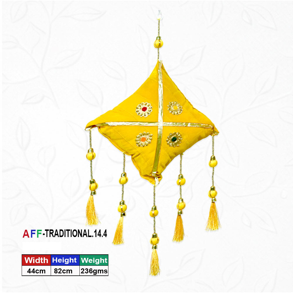 Artificial Traditional Crimson Velvet Kite Yellow Hanging