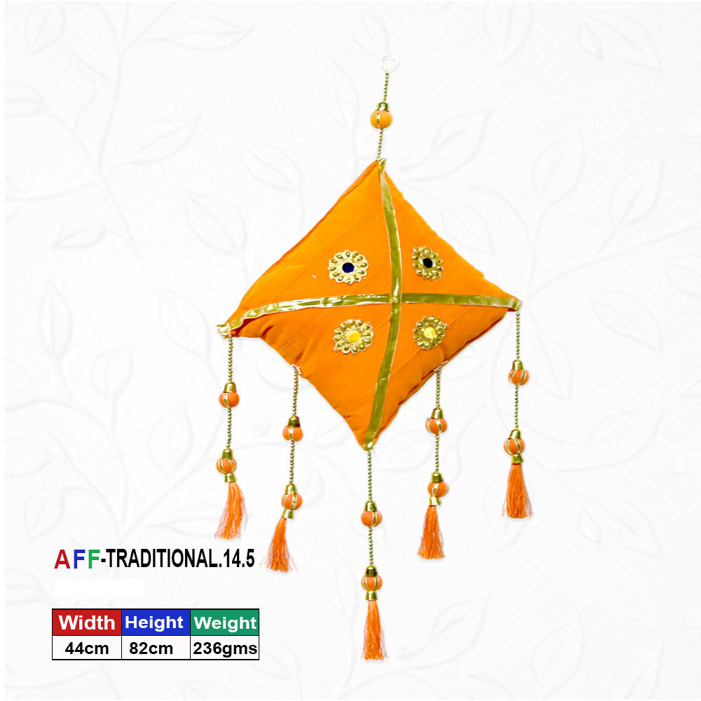 Artificial Traditional Crimson Velvet Kite Orange Hanging