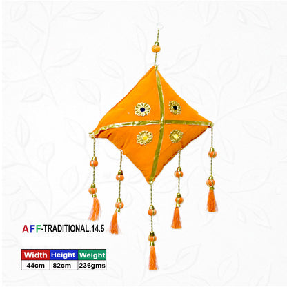 Artificial Traditional Crimson Velvet Kite Orange Hanging