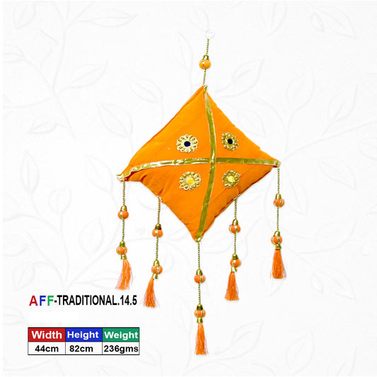 Artificial Traditional Crimson Velvet Kite Orange Hanging