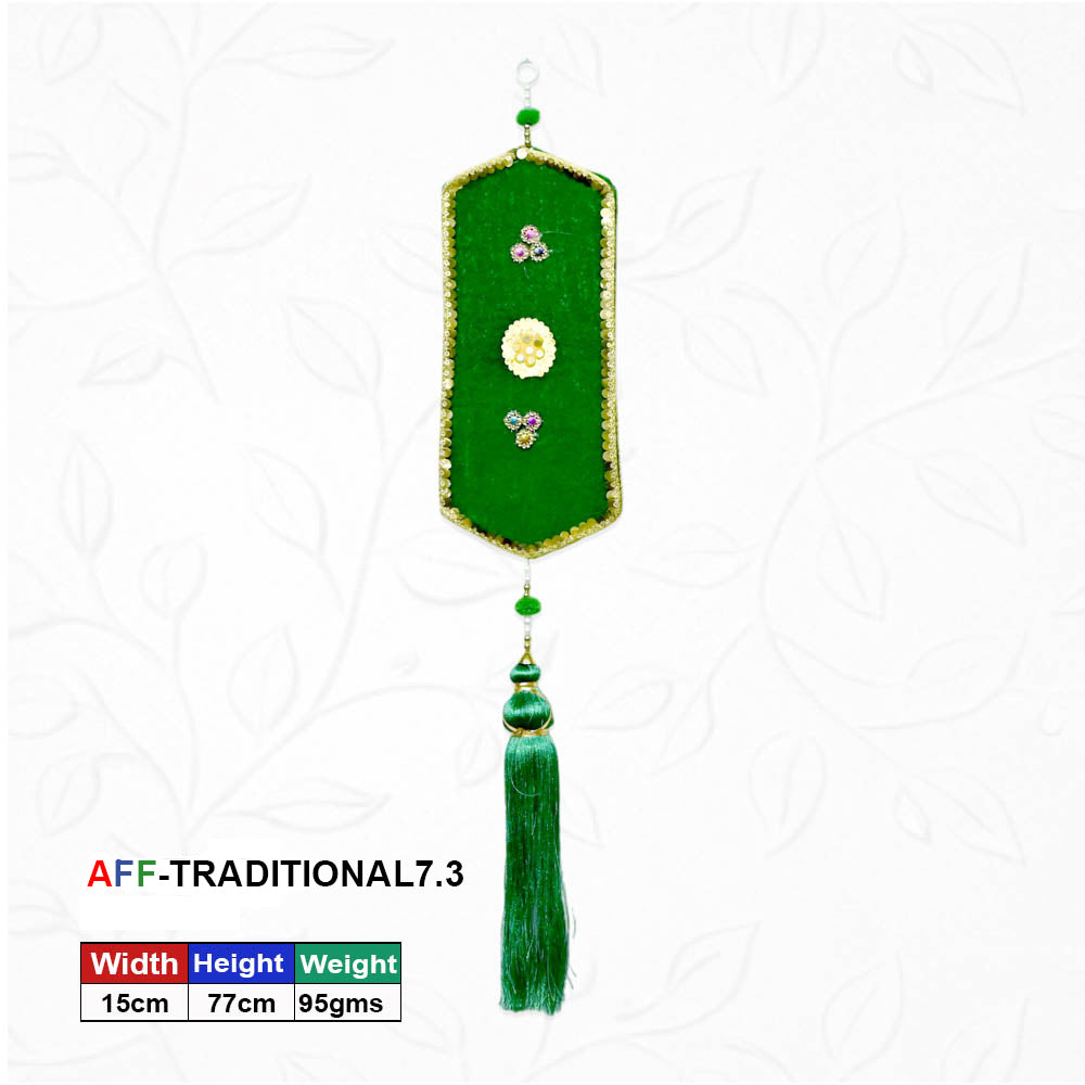 Artificial Traditional Hexagonal Cerulean Green Hanging