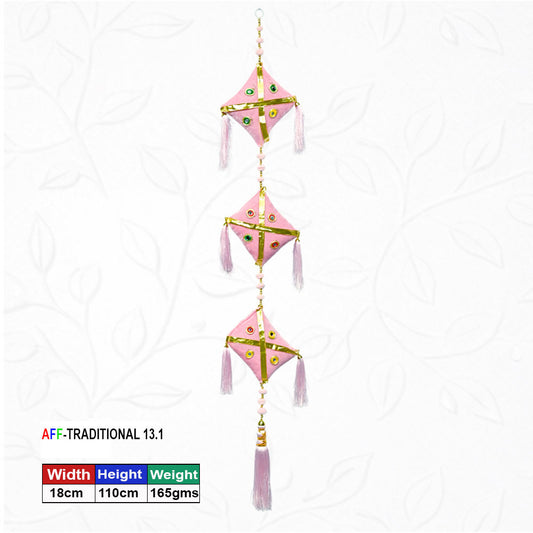 Artificial Traditional Triple Blossom Kite Pink Hanging