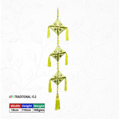 Artificial Traditional Triple Blossom Kite  Green Hanging