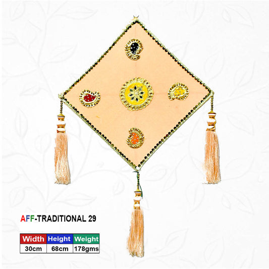 Artificial Traditional Pink Velvet Medallion Hanging