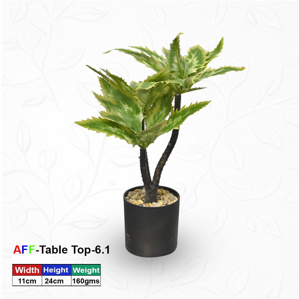 Artificial Succulent Variegated Tropical Potted Shrub