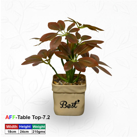 Artificial Succulent Mahogany Umbrella Leaf Tabletop