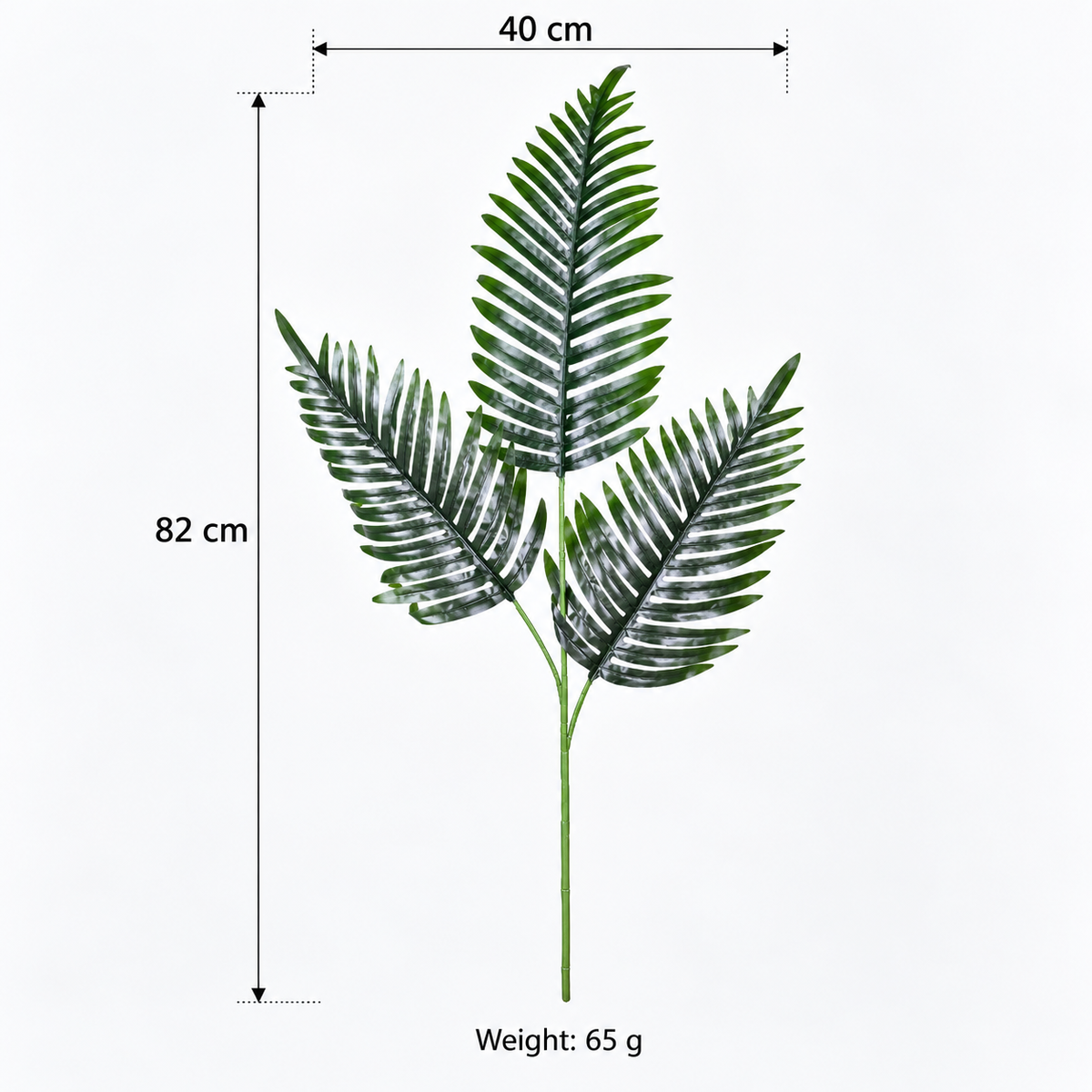 Artificial Green Palm Leaf Spray with 3 Fronds – 82 cm Decorative Foliage for Vases, Floral Arrangements & Wedding Décor