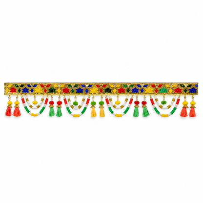 Multicolour Traditional Beaded Door Toran with Colourful Tassels for Wedding & Festive Decoration – 102 cm | Pack of 1