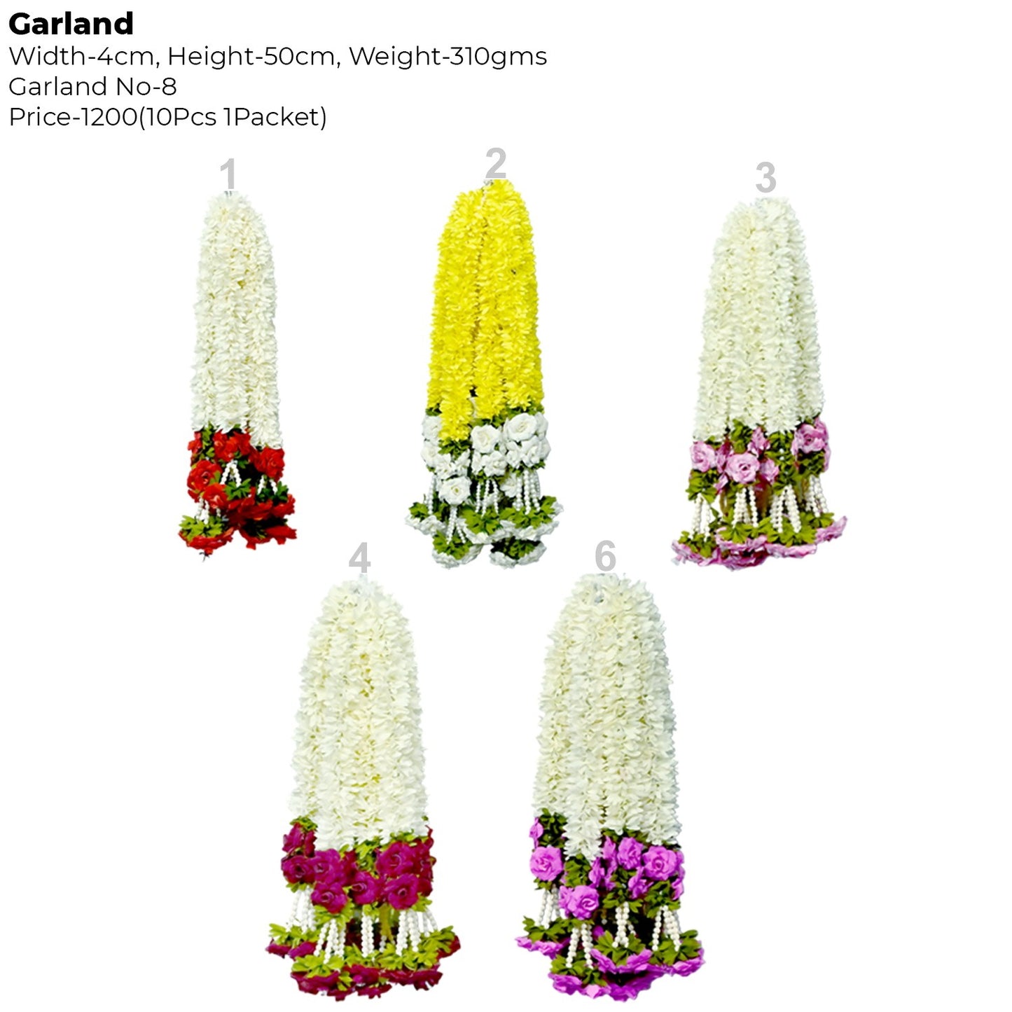 Artificial Flower Garland with pearl | AFF-Garland-3.3 | Price Rs.1200/10pcs