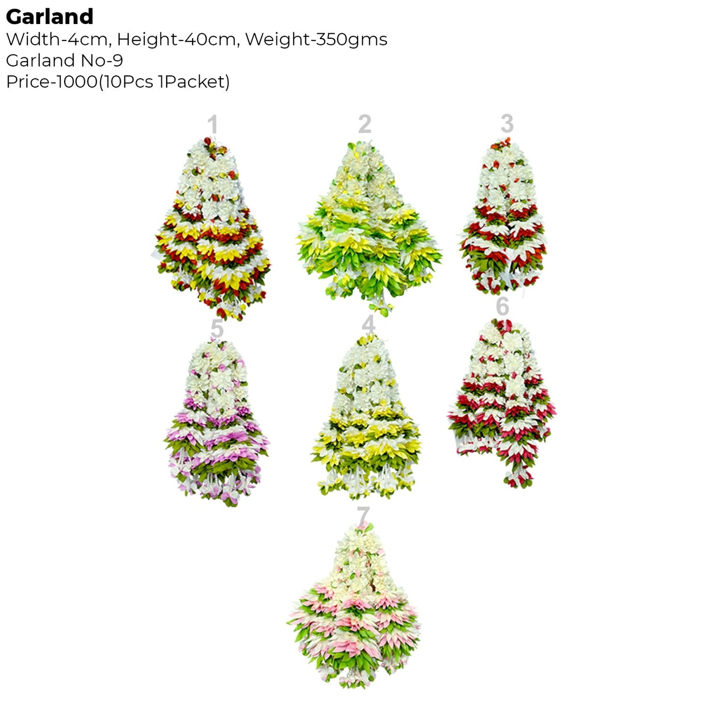 Artificial Flower Garland small Dhol Ladi | AFF-Garland-9.1  | Price Rs.1000/10pcs