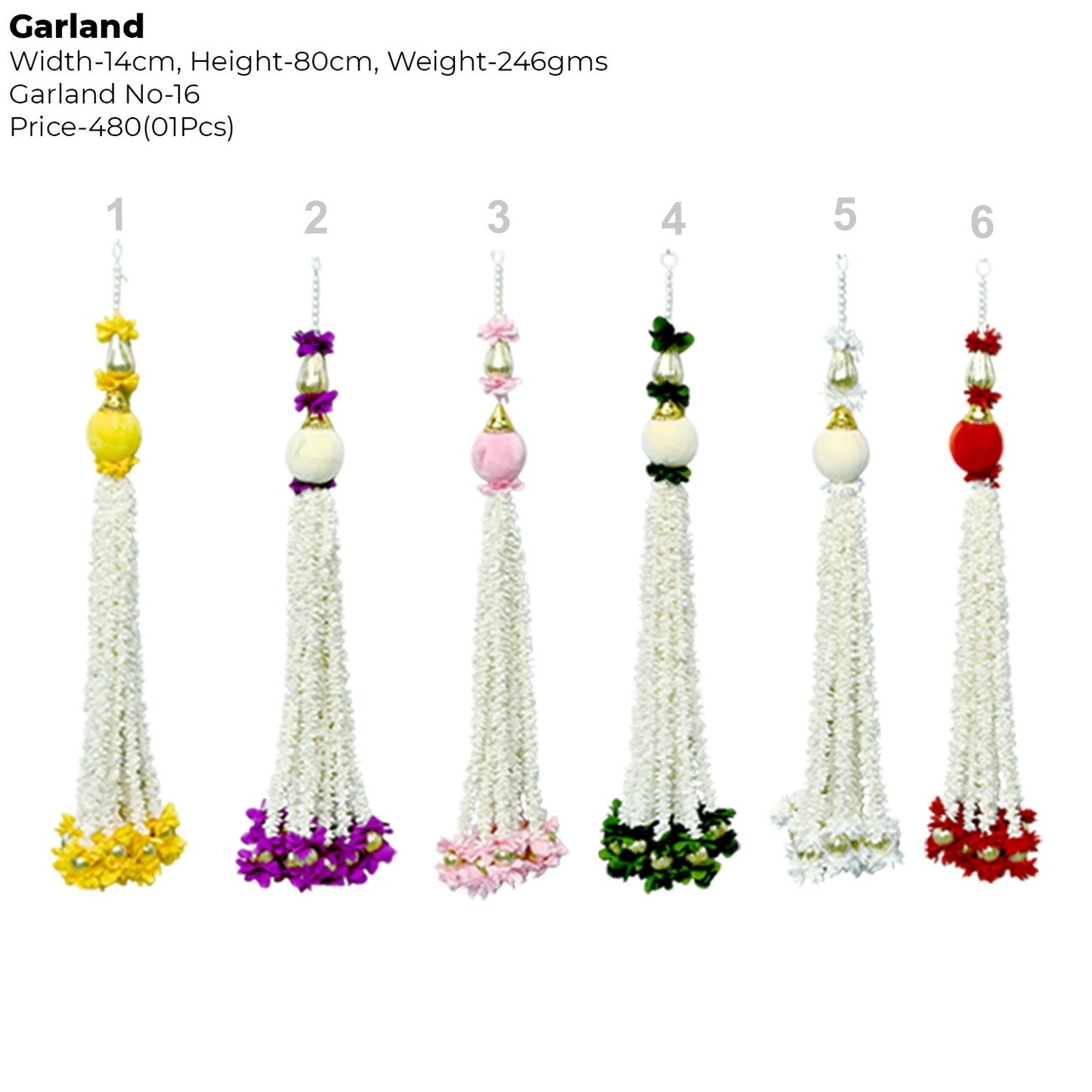 Artificial Flower Garland (mogra Ladi)  | AFF-Garland-16.6  | Price Rs.480/piece {Different colors are available}