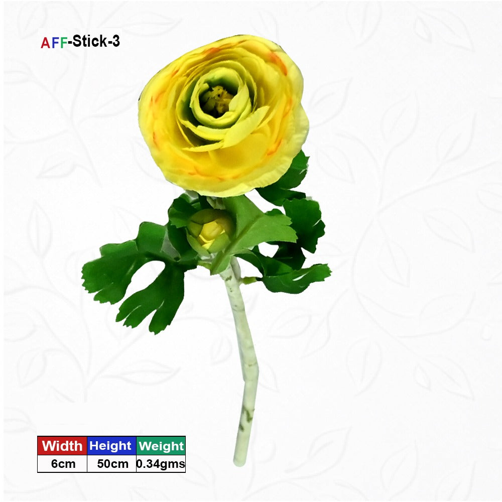 Artificial Flower Yellow Rose | AFF-S-1.3  | {Different colors are available}