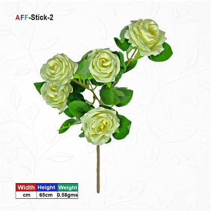 Artificial Flower White 5 rose |AFF-S-3.5  | {Different colors are available}