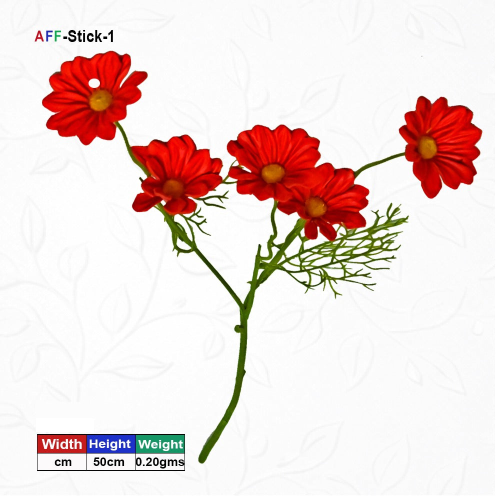 Artificial Red Cosmos Flower stem Flower 5 | AFF-S-6.1 |{Different colors are available}