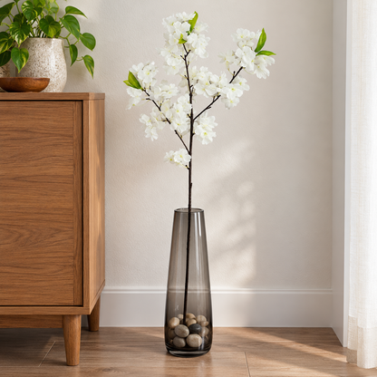 Artificial White Cherry Blossom Stick – 93 cm Decorative Flower Branch for Home, Office & Wedding Décor