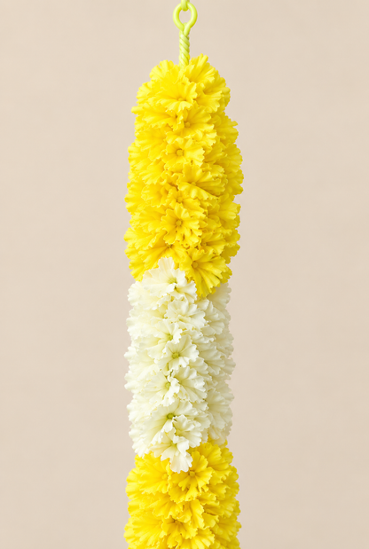 Artificial Flower Garland Sakad Ladi yellow & White | Pack of 1
