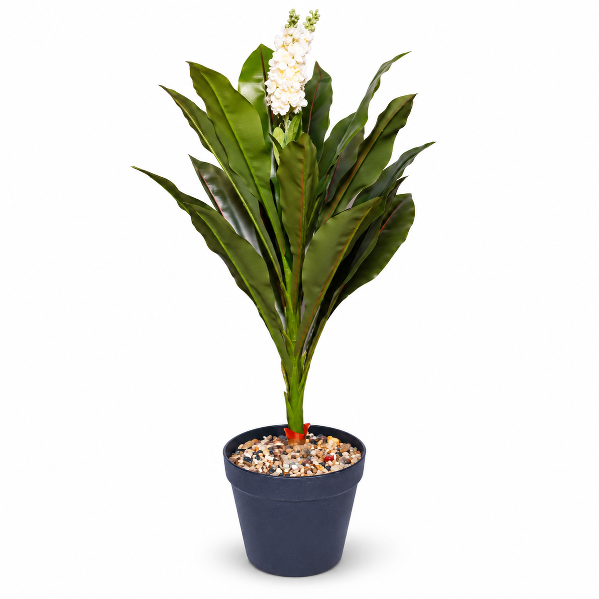 Artificial white flowering green foliage plant 101 - white