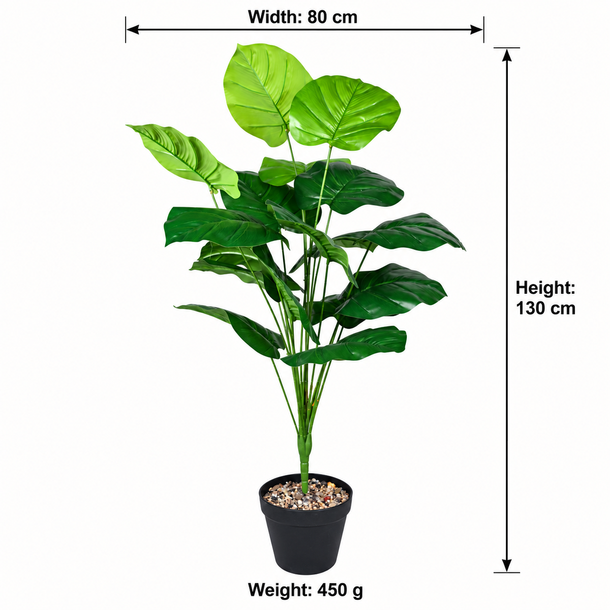 Artificial broad leaf green plant AFF-Plant-106 - dimensions