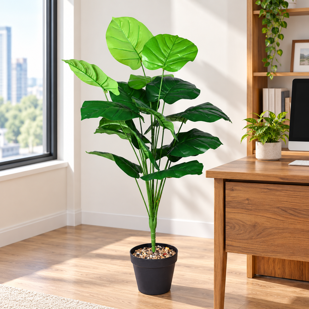 Artificial broad leaf green plant AFF-Plant-106 - office