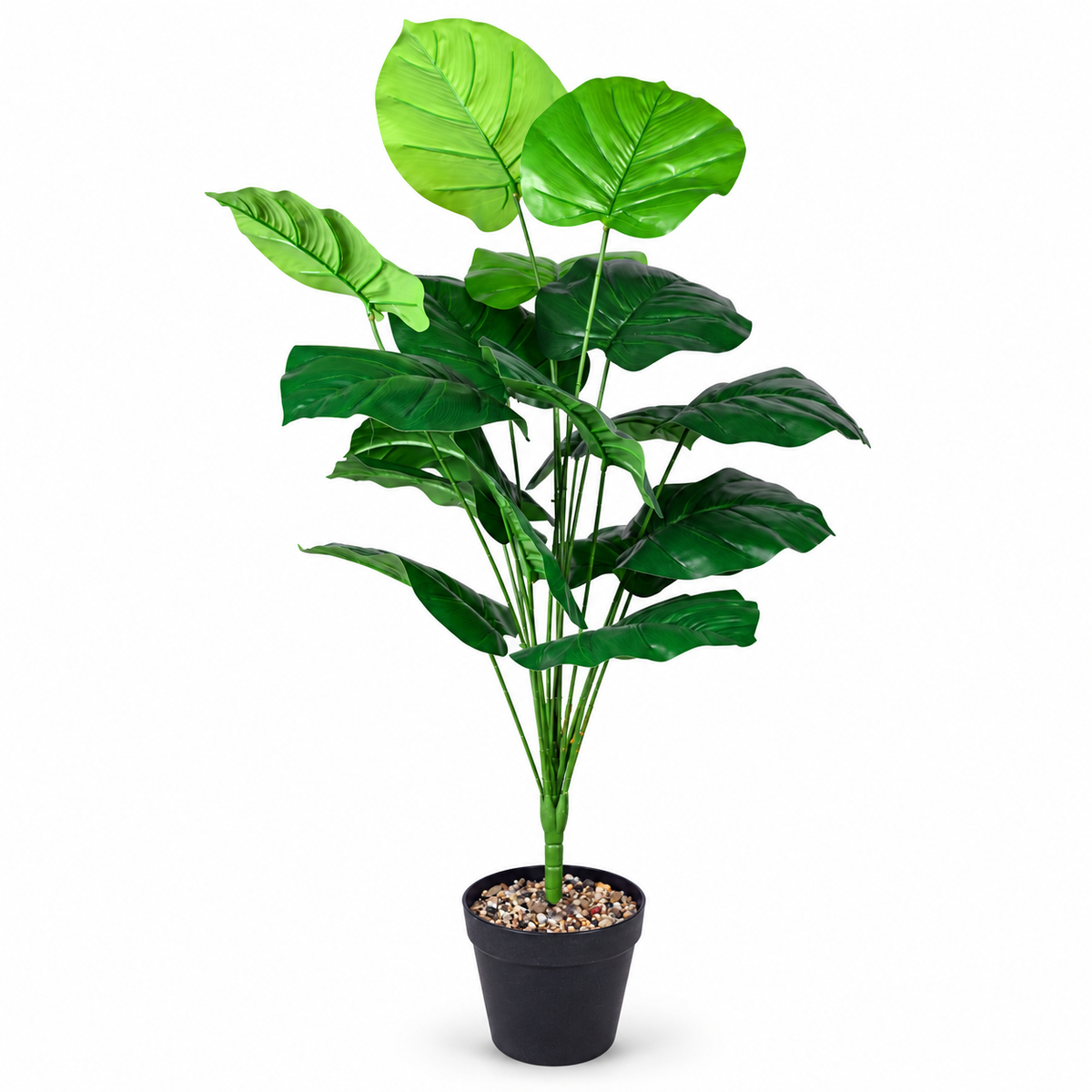 Artificial broad leaf green plant AFF-Plant-106 - white