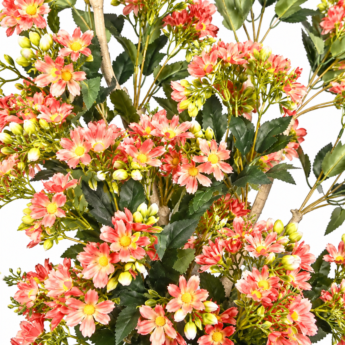 Artificial coral pink flowering tree 11 - detail