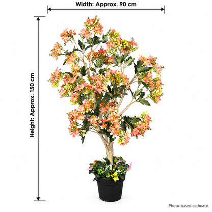 Artificial coral pink flowering tree 11 - size