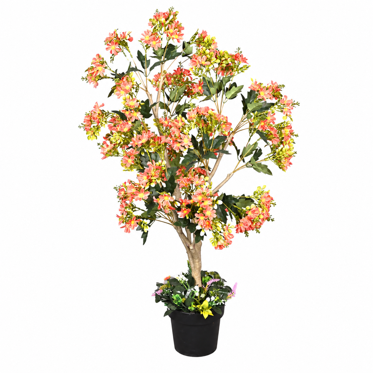 Artificial coral pink flowering tree 11 - white