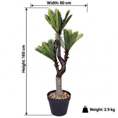 Artificial triple crown cycad palm 160 cm - dimensions