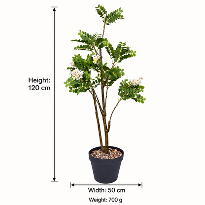 Artificial white flowering tree with pot 120 cm AFF-Plant-121 - dimensions