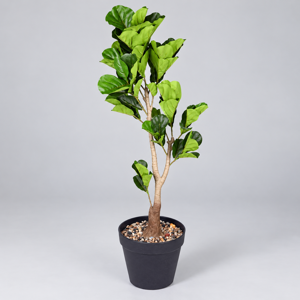 Artificial fiddle leaf tree 145 cm in black pot - side