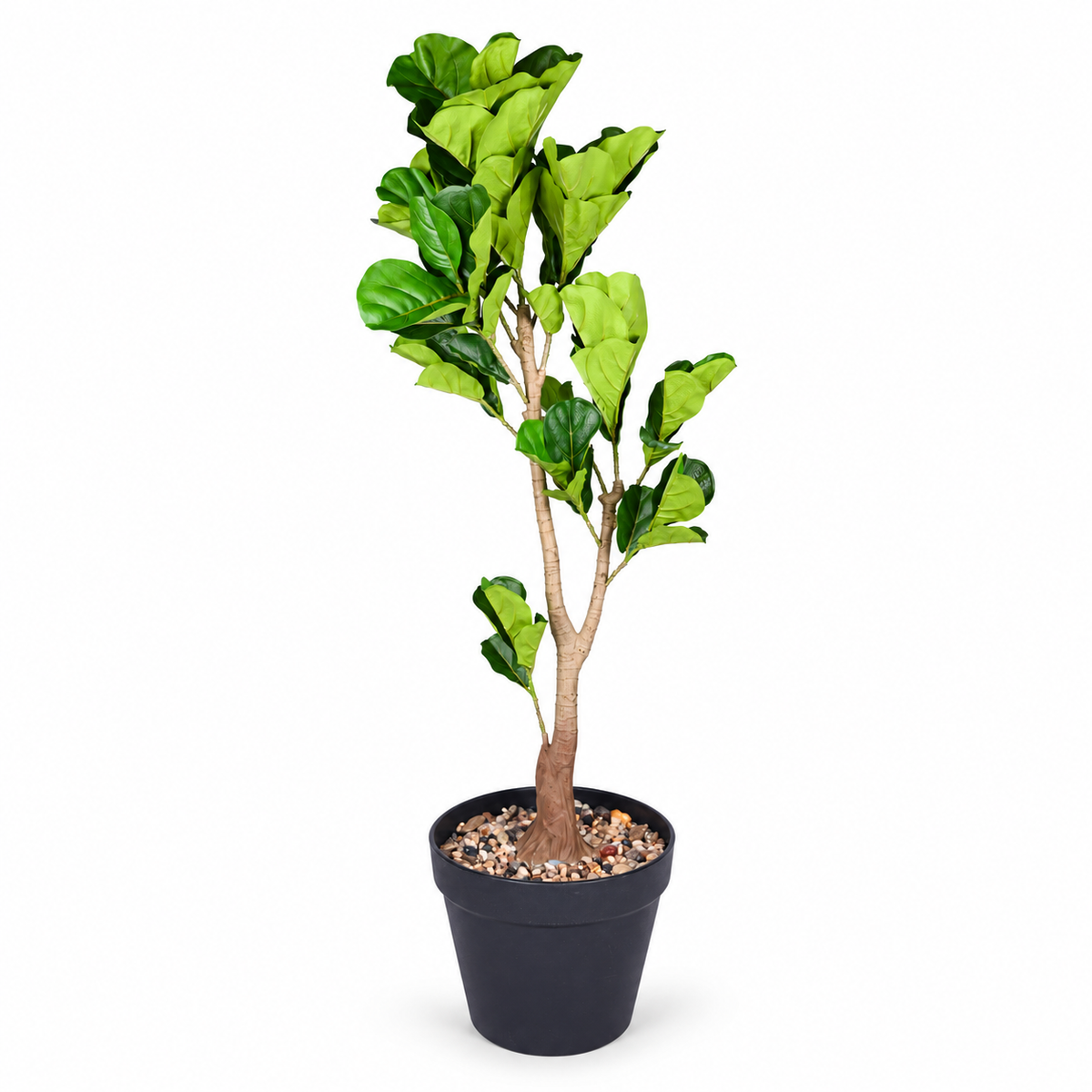 Artificial fiddle leaf tree 145 cm in black pot - white