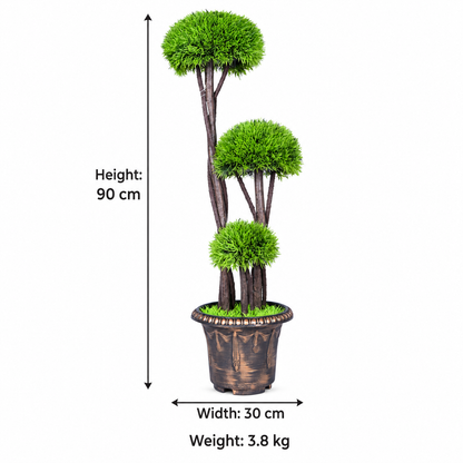 Artificial three-tier green topiary AFF-Plant-132 - dimensions