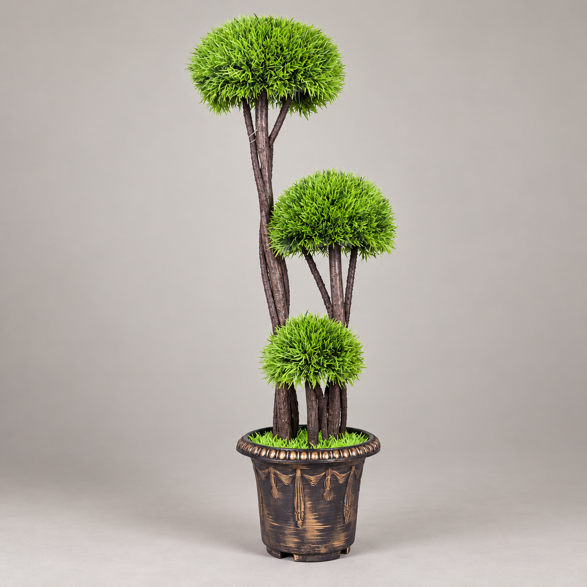 Artificial three-tier green topiary AFF-Plant-132 - side