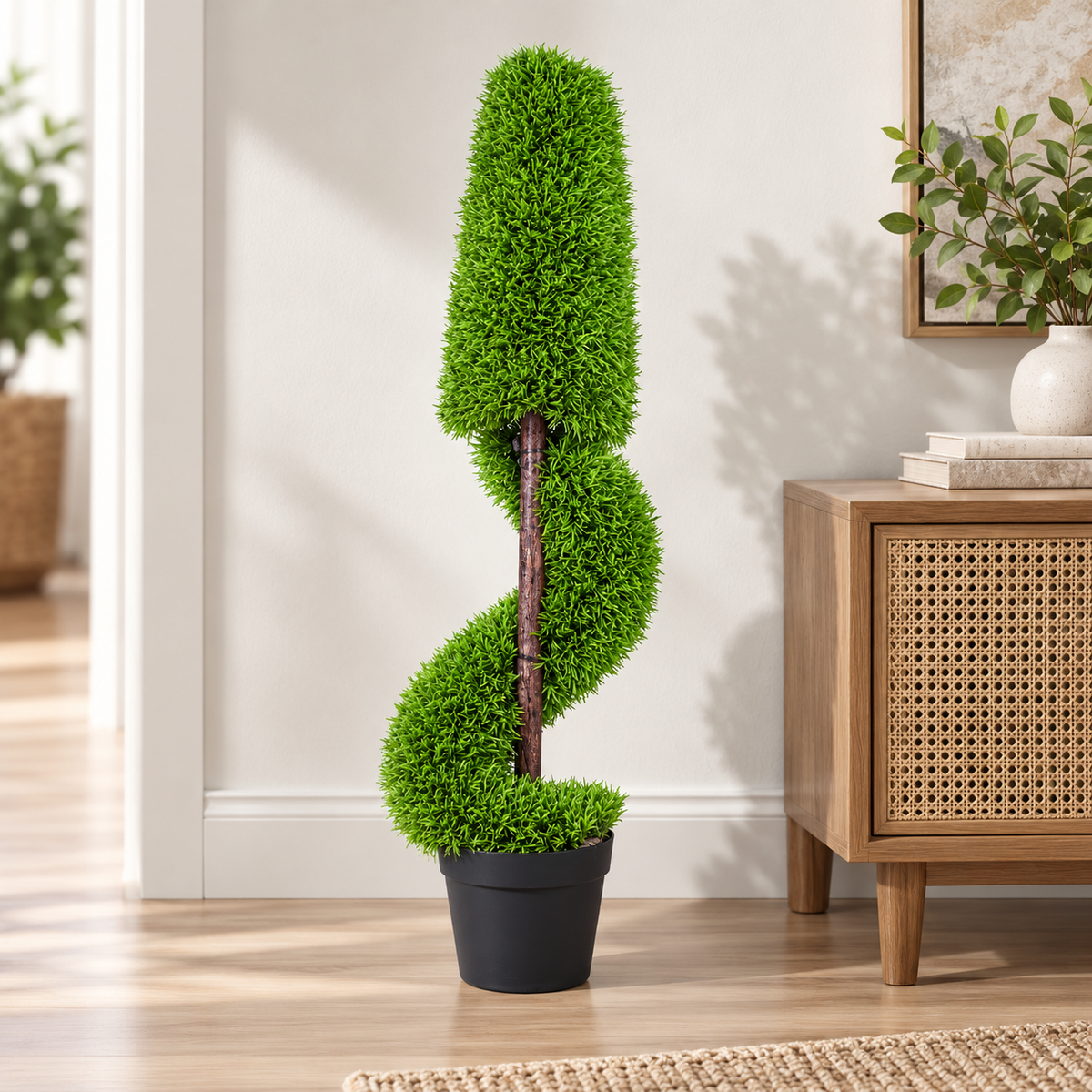 Artificial green spiral topiary plant 133 - home