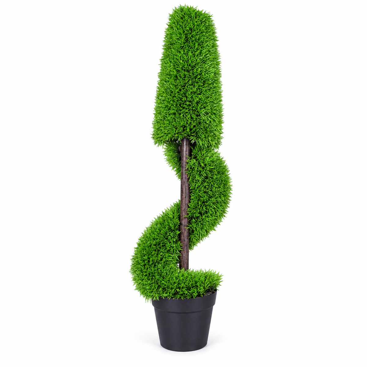 Artificial green spiral topiary plant 133 - side
