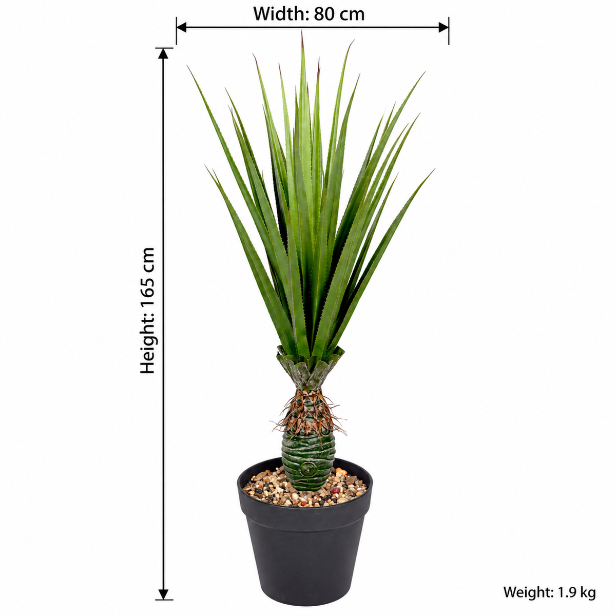 Artificial agave-style plant 56 - size