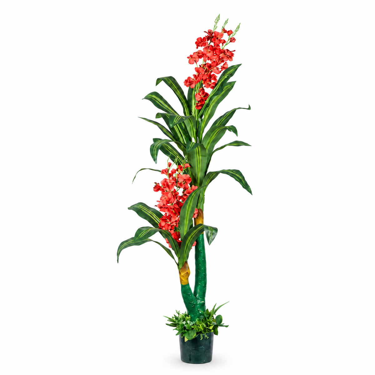 AFF-06 red flowering artificial plant front