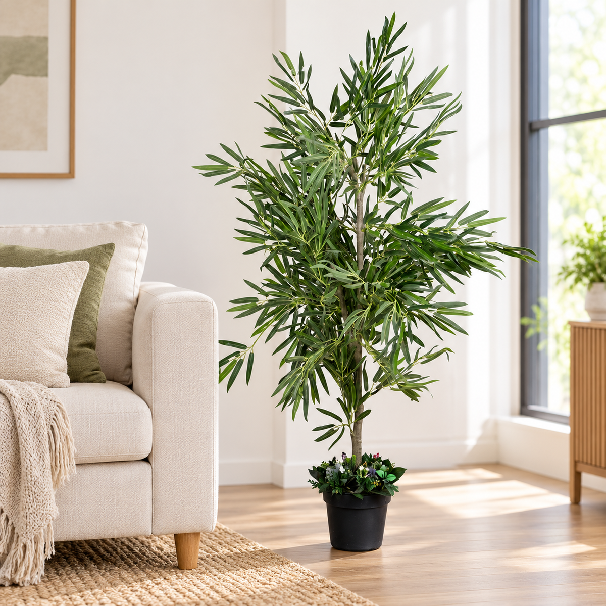 Artificial Bamboo Willow Potted Tree - living-room