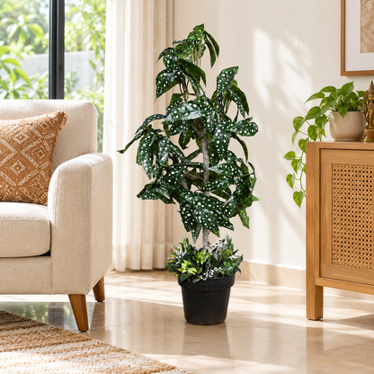 Artificial polka dot spotted Begonia plant - living-room
