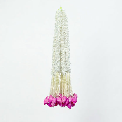 Artificial Mogra Ladi with small lotus pointed leaves | AFF-Garland-22 | {Different colors are available}