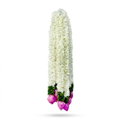 Artificial Mogra Ladi with Small Lotus | AFF-Garland-20